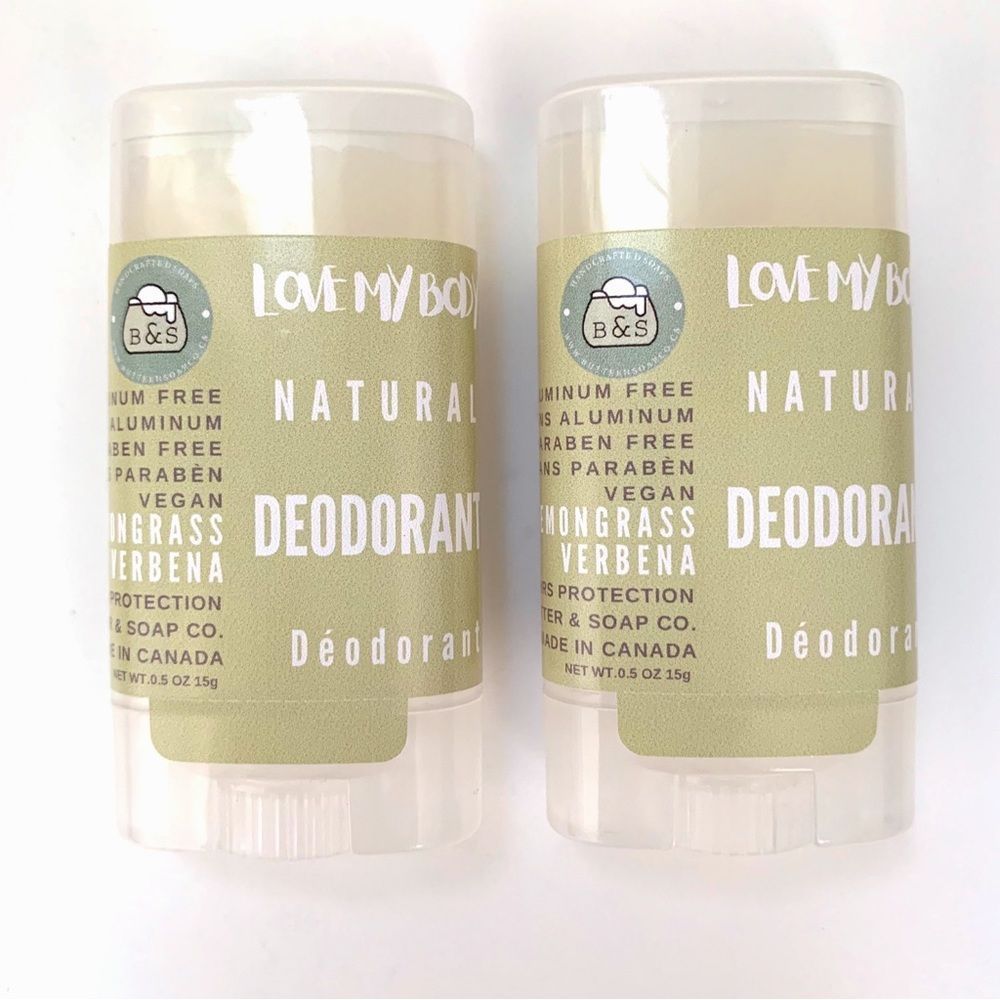 🌿Two Natural Vegan Deodorants Lemongrass Verbena Travel Size
